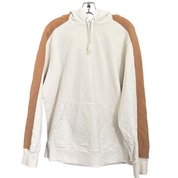SUPREMEPaneled Hooded Heavy Sweatshirt Natural Authentic Hoodie Size Large‎